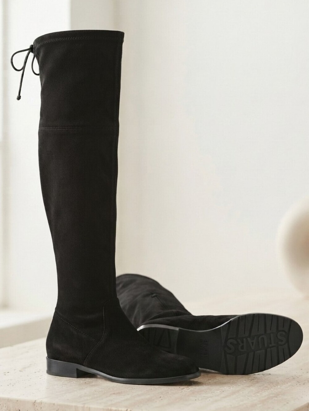 Stuart Weitzman Black Lowland Suede Over-The-Knee Boots Sz 6.5 New